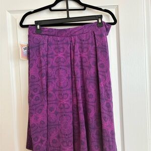 LuLaRoe Pink and Purple A-Line Knee-Length Skirt